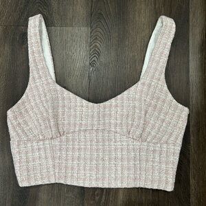Size Small Pink Zara Tweed Crop Top